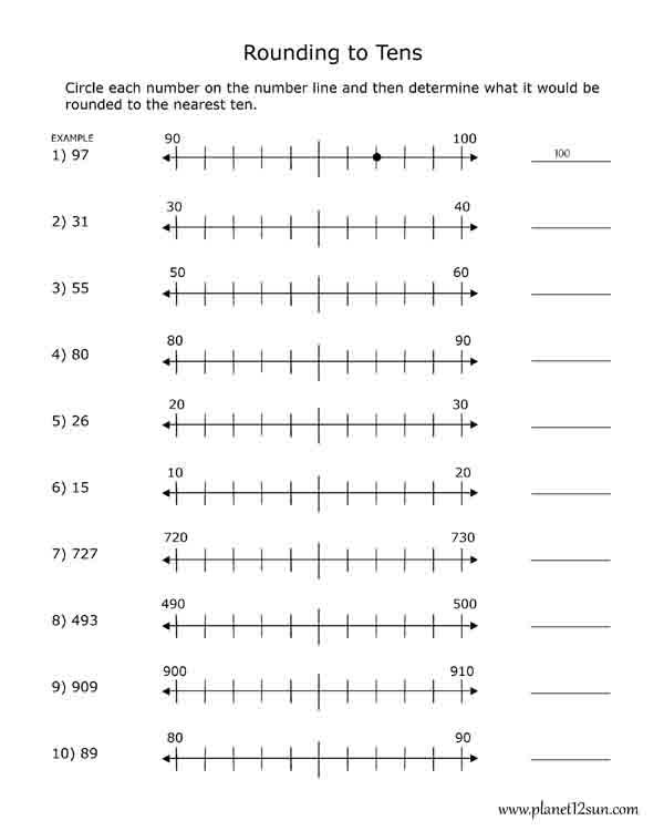 Rounding To Tens Number Line Genius777 PRINTABLES