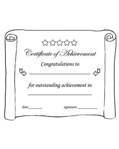 printable black white certificate achievement