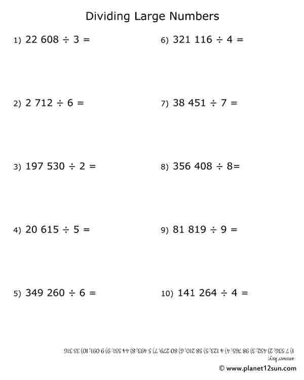 dividing large numbers