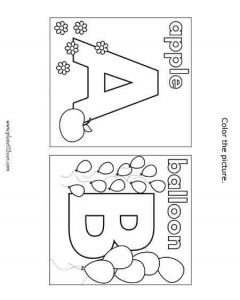 Letters A B - Preschool Coloring Page - genius777.com PRINTABLES