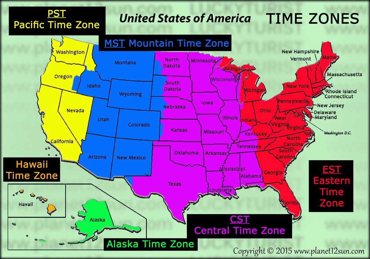 USA time zones