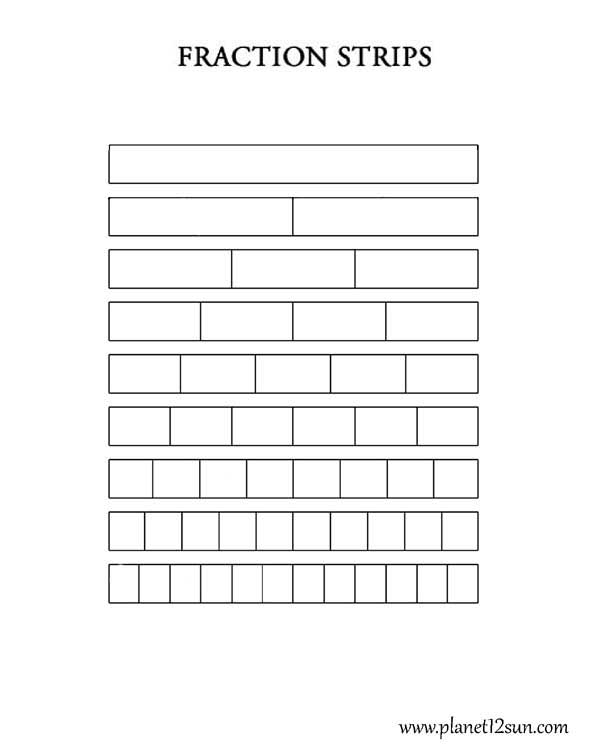 blank fraction strips